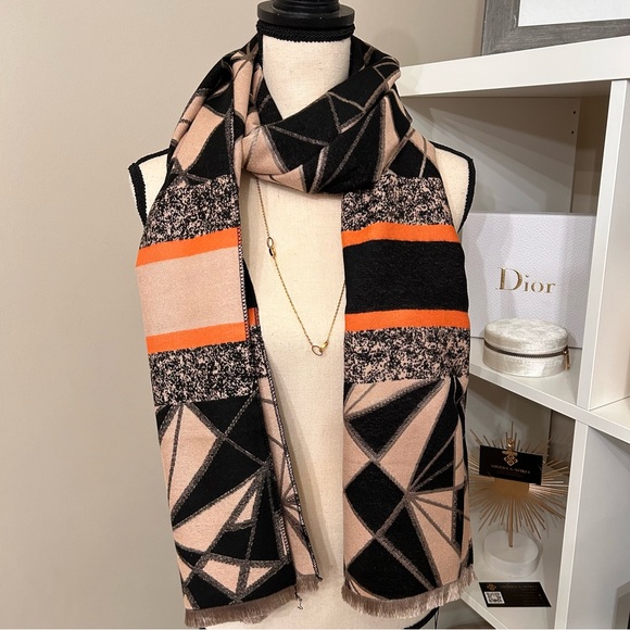 Double-Sided Large Vegan Cashmere Shawl / Scarf / Wrap - Picture 1 of 16